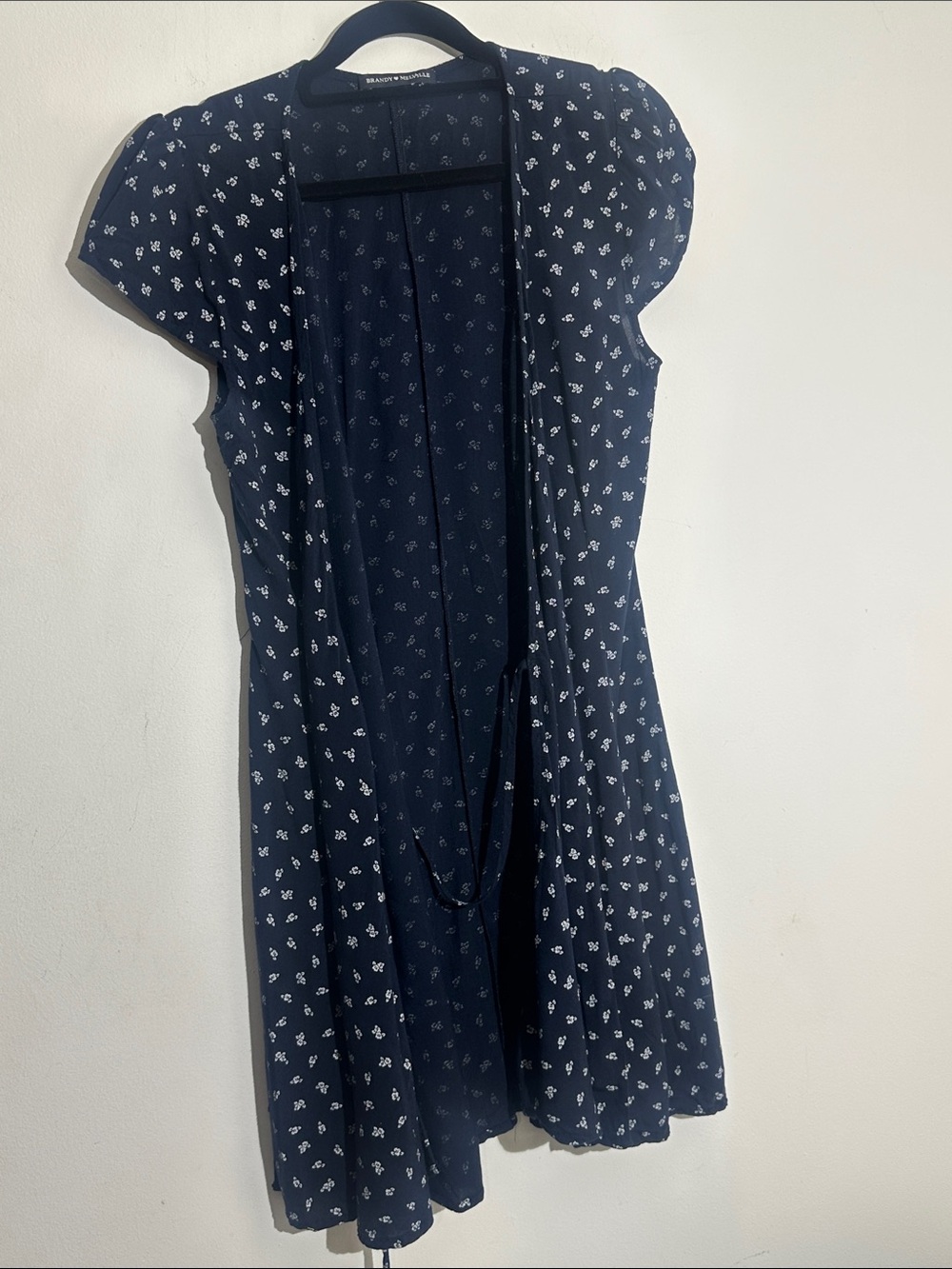 Brandy Melville Navy Dress with White Floral Print